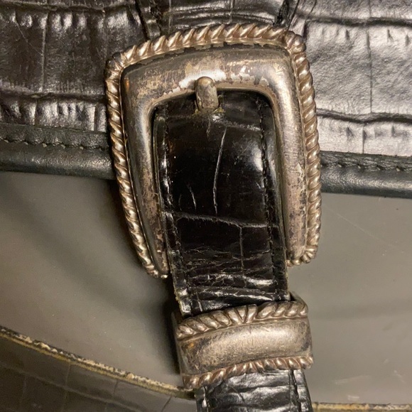 BRIGHTON Leather Vinyl Drawstring Backpack Purse - Picture 8 of 16